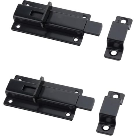 Verrous de porte en acier inoxydable, verrou coulissant, verrous de sécurité en acier inoxydable, poignée coulissante en applique pour tous types de portes intérieures, lot de 2