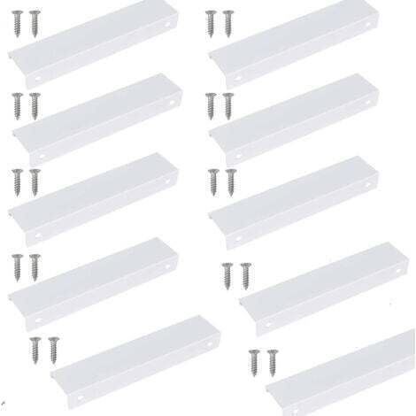 10 Pcs Poignée Cuisine Invisible 150mm,Poignée Meuble Cuisine Invisible,Poignée Blanche pour meuble Idéales avec Un Style Epuré et Moderne,pour Placards,Armoires,Tiroirs de Cuisine (1/5)