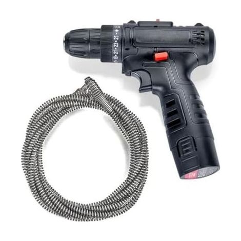 Kabelloser Abflussreiniger, 5 m flexibler Schaft, Spiralrohrreinigungsgerät für Abflüsse mit einem Durchmesser von 35 bis 100 mm, inklusive Ladegerät und Akku - (1/5)