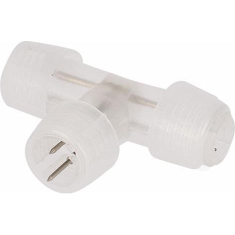HQ-Power Transparenter T Connector für Lichtschlauch und LED Lichtschlauch, 1 Stück, T förmiger Verbinder für flexible Lichtinstallation, unauffälliger Anschluss, einfache Montage (1/2)
