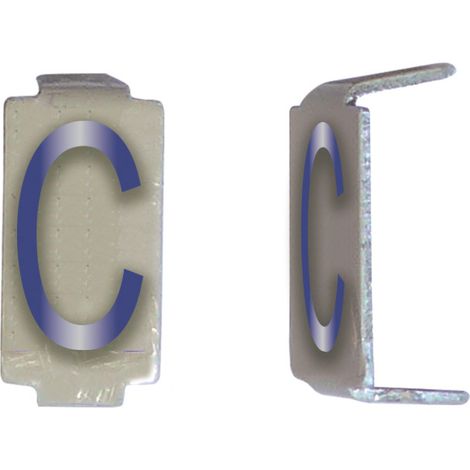 Lot 25 lettres C 6x11 Alu ivoire/bleu MICHAUD CD024