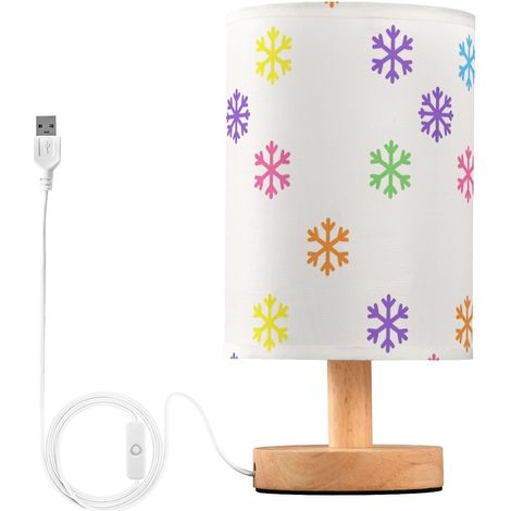 Aquarelle arc-en-ciel flocon de neige lampe table salle bain (1/5)