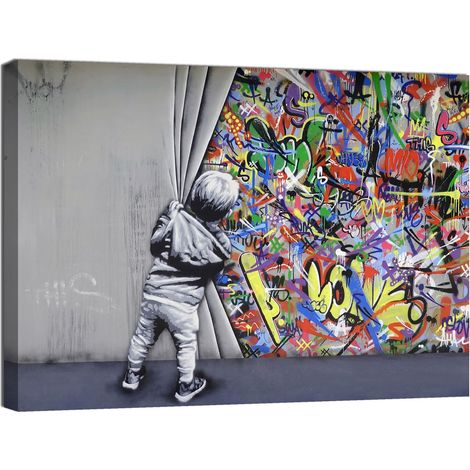Lot de 50 x 35 cm - Papier peint pour enfant - Décoration murale sur toile - Prêts à accrocher (1/5)