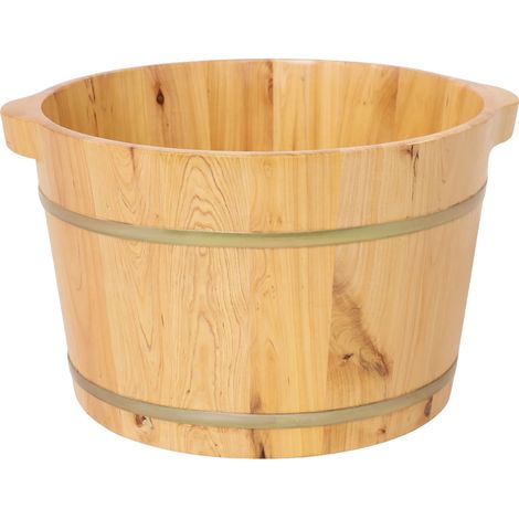 Baignoire de Pieds, Bois de Cyprès Durable, Design Écologique, Jaune (1/2)