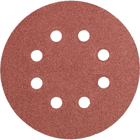 Klett-Schleifscheiben 125 mm, P100, 5 Stück, mit 8 Löchern (1/5)