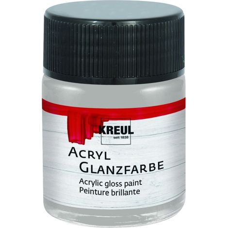 Kreul Acryl Glanzfarbe silber 50 ml Verzierfarbe