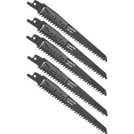 Makita Reciprosägeblatt 150/6Z HCS 5 Stück Holz Kunststoff Gipskarton P-47086