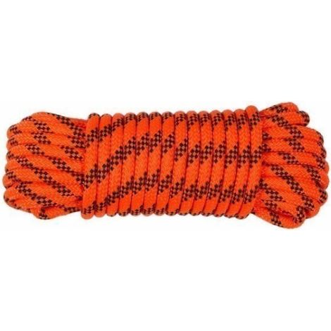 Cuerda Trenzada  06Mm Nylon Naranja/Negro Doble  Escalada Hyc 20 Mt