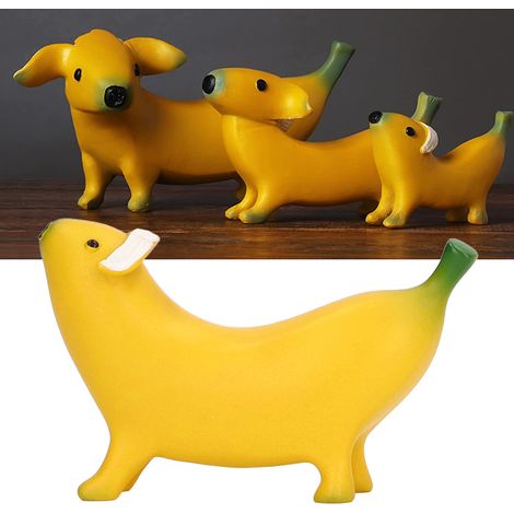 Sculpture de chien banane, artisanat en résine, petite taille (1/5)