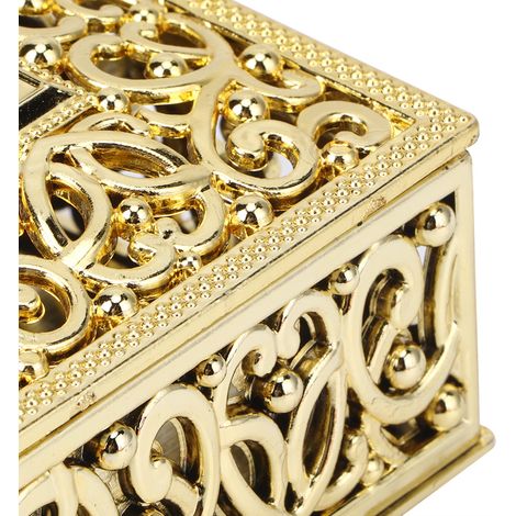 Goldene Bonboniere im europäischen Stil, leere quadratische Schachtel, 12 Stück, für Hochzeiten, ManoGQ (PS-Kunststoff, 5,7 cm, Gold/Silber) (1/5)