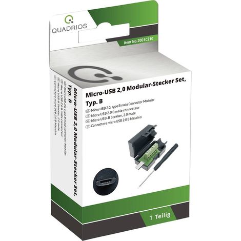 Micro USB 2.0 - SET de fiches, type B embase mâle horizontale 2001C210 Quadrios Contenu: 1 pc(s) (1/3)