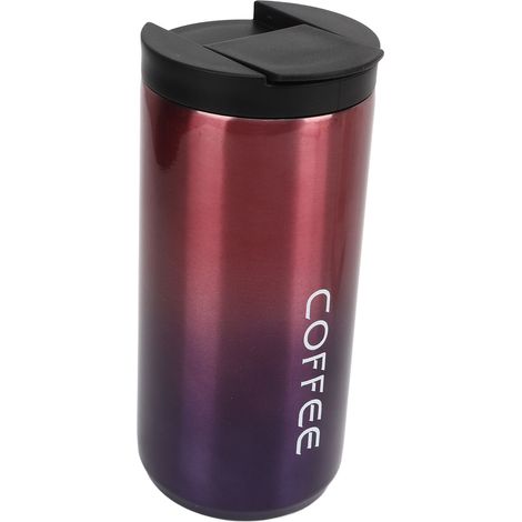 Mug isotherme grande capacité en acier inoxydable à dégradé de couleurs, bouteille d'eau isotherme antidérapante 350 ml, dégradé violet (1/5)