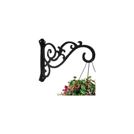 Noir 1416cm-Porte Plantes Suspendues Crochets en Fer Muraux Porte Plantes Suspendues Crochets pour Pot de Fleurs d'Extérieur Décoration