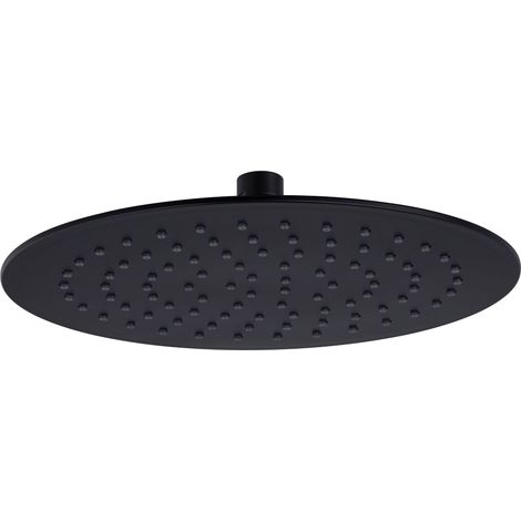 Eurosanit – Douche de tête ABS 250 mm – Finition noir mat – Raccordement standard 15x21 – Pour colonnes de douche