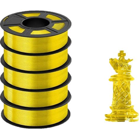 Filamento per stampante 3D, inodore, ad alta resistenza, PETG trasparente giallo (1/2)