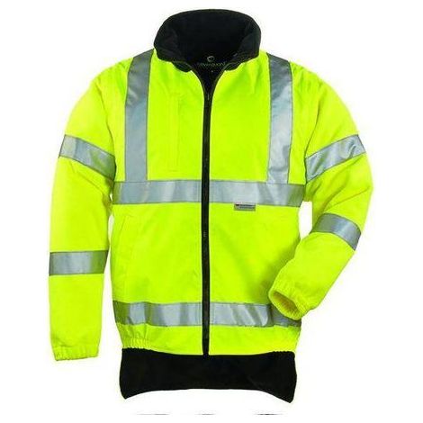 Veste hi/viz jaune 2/1 manches amovibles noir - Taille : L - EURO PROTECTION (1/4)