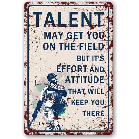 Affiche de Baseball, Art Murale de Baseball, Plaques de Baseball (Bassball), Affiches de Citations Motivationnelles, Plaque de Fer Motivationnelle, Décoration Murale de Baseball, Cadeaux de Plaque Mét (1/5)