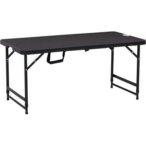 Table de jardin rectangulaire pliable camping pour 4 personnes hauteur réglable 118 x 60 x 74 cm (1/5)