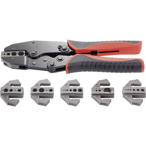 TOOLCRAFT PZ-505 818645 Crimpzange 7teilig Koaxial-Steckverbinder BNC, TNC, LWL-Stecker    RG6, RG8, (1/3)