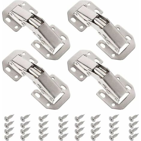 4Pcs Charnière de porte armoire, Ouverture Placard Armoire avec 32Vis, Charnières pliantes en acier inoxydable automatique Charniere fermeture pour Porte Cuisine Armoire Meuble Placard (1/4)