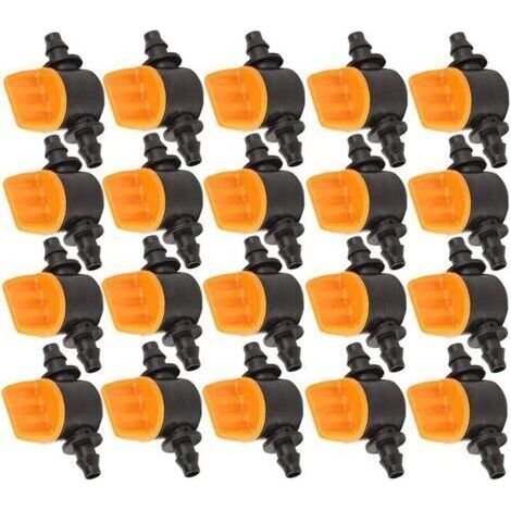 20pcs 4mm Mini Drip Irrigation Valve for 4mm Irrigation Hose (1/5)
