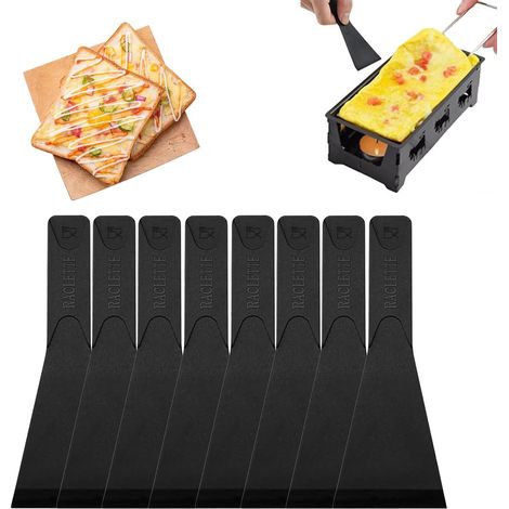 Spatule Raclette Plastique 8 Pcs,Spatule Pour Poêlon,SpatuleRaclette Nylon,Grattoir Raclette Nylon Pelle à Raclette Ustensile de Cuisine pour Fromage Restaurant Maison (1/5)