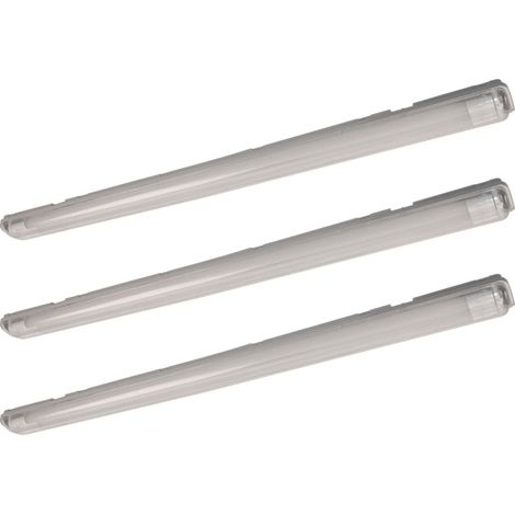 3x LED vasche tubi lampade parcheggio garage soffitti luci per ambienti umidi