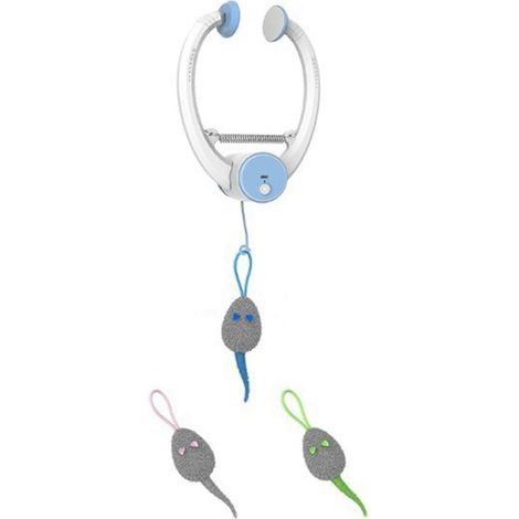 Souris rebondissante suspendue automatique, jouet mignon et multifonctionnel pour chat, pour l'intérieur et l'extérieur.