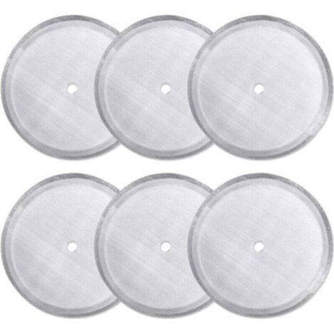 Lot de 6 filtres de rechange réutilisables en acier inoxydable pour cafetière à piston universelle 1 000 ml/8 tasses (1/4)
