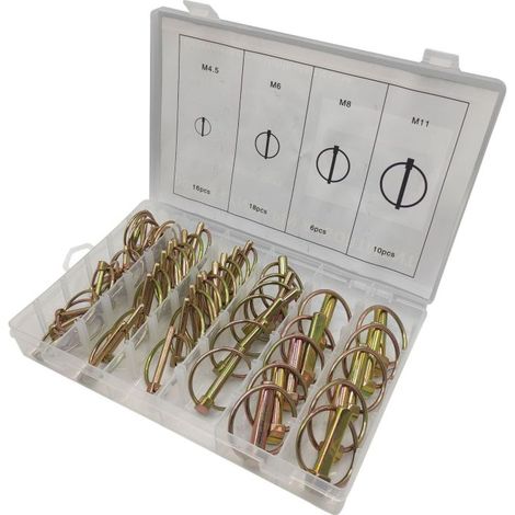 Kit de 50 goupilles de sécurité robustes pour remorques, tracteurs, camions et tondeuses (1/3)