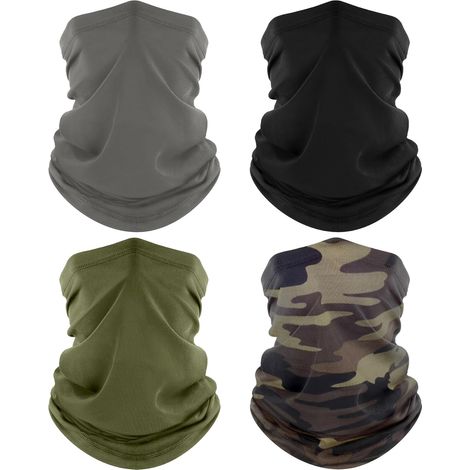 4 Pièces Cache-Cou, Tour de Cou Respirant Anti-UV Séchage Rapide, Bandana Multifonction pour Moto, Cyclisme, Homme et Femme (1/5)