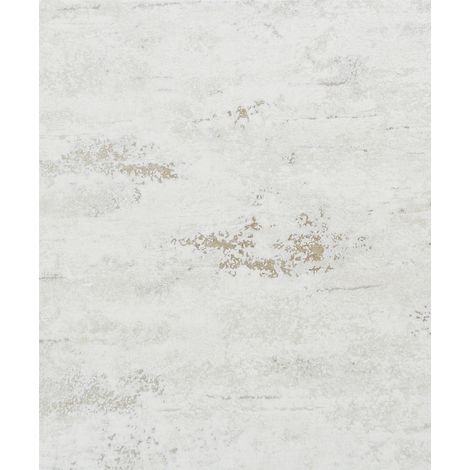 Industrial Concrete Stone Wallpaper Metallic White Gold Textured Vinyl Rustic