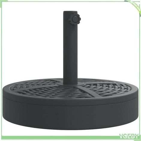 Base de parasol - FAFEICY - 4007984 - Rond 25 kg - Ø 38/48 mm - Motif rotin noir (1/5)