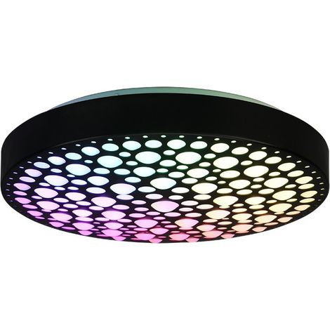 Plafoniera LED RGB, nero opaco, D40 cm, Chizu (1/5)