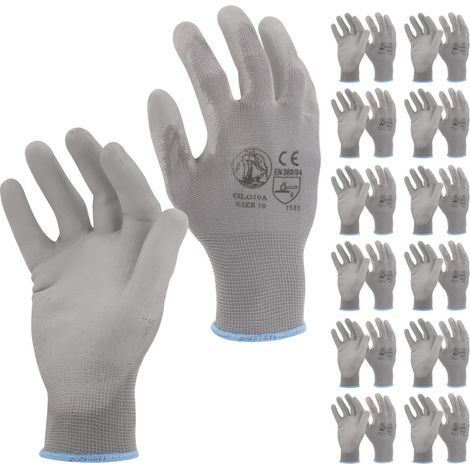 STI Guanti da lavoro Spalmati in PU poliuretano Grigio 8 M ( Pacco da 12pz ) (1/2)