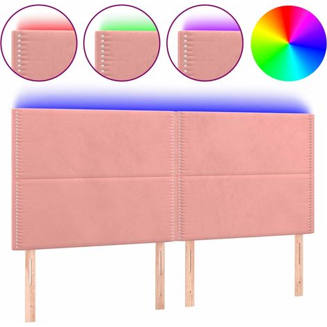 Maison Exclusive - Cabecero con luces LED terciopelo rosa 160x5x1 (1/5)