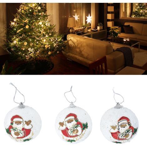 Weihnachtsdekorationen, künstliche Stoff-Weihnachtskugeln, die Tannenzapfen imitieren, weiße Dekorationen (1/5)