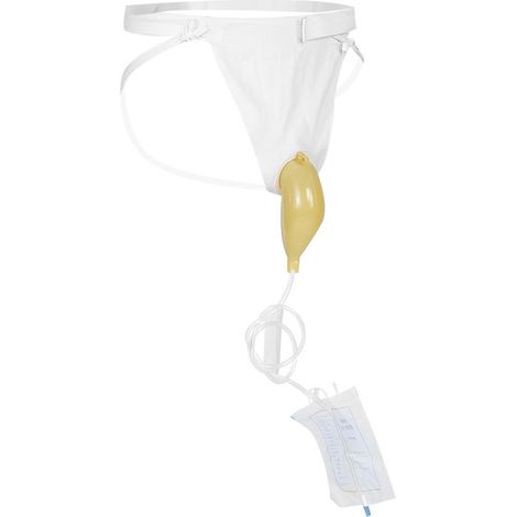 Sac de collecte d'urine en silicone, anti-fuite, aide cathéter, poche à urine réutilisable pour incontinence urinaire, adulte, étanche, confortable, usage médical à domicile. (1/5)