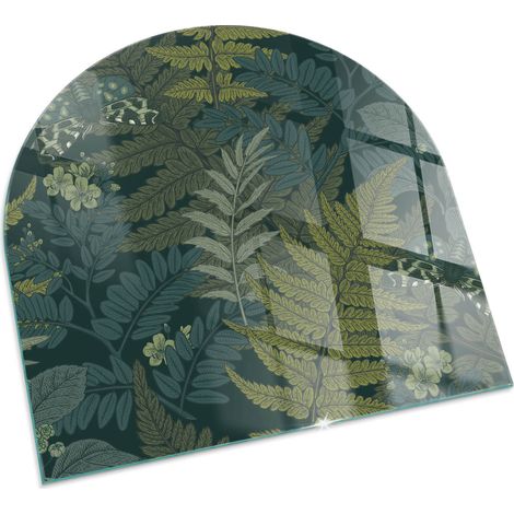 Plaque de protection Carrée en verre trempé de sol décorative imprimée sous cheminée Motifs végétaux avec papillons 100x100 cm (1/5)