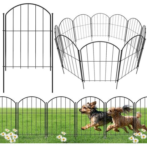 No Dig Lot de 10 barrières de jardin en métal antirouille 43 cm x 3 m pour chien, bordure de parterre de fleurs, cour, terrasse et décoration de jardin extérieure