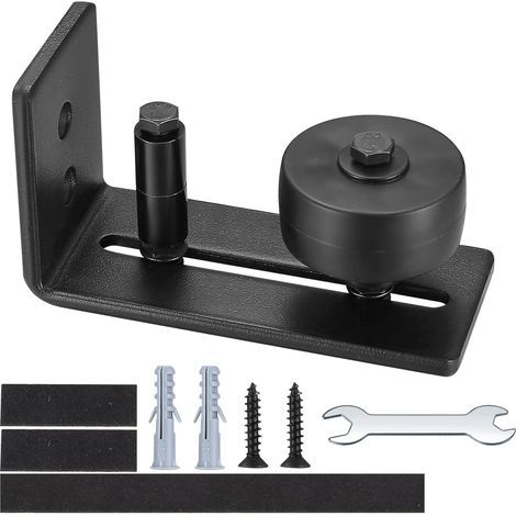 Guide de Plancher Porte Coulissante, 8 en 1 Guide de Plancher de Porte de Grange, Rouleau Réglable Guide au Sol pour Portes Coulissantes (1/5)
