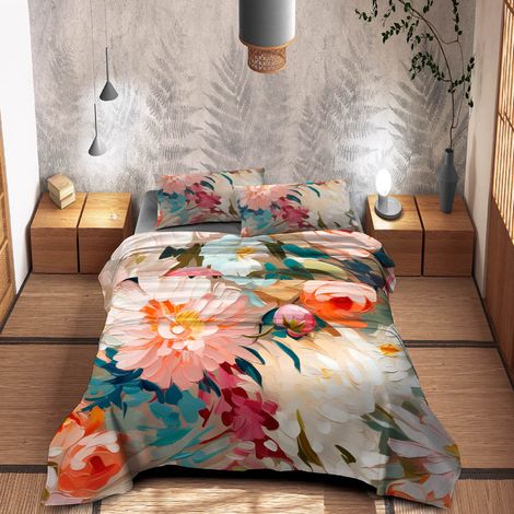Completo Letto Lenzuola 100% Cotone Set Lenzuolo Moderno Sotto Sopra Federe Due Stampe In Altissima Definizione Dis6Dreams - Matrimoniale (1/4)