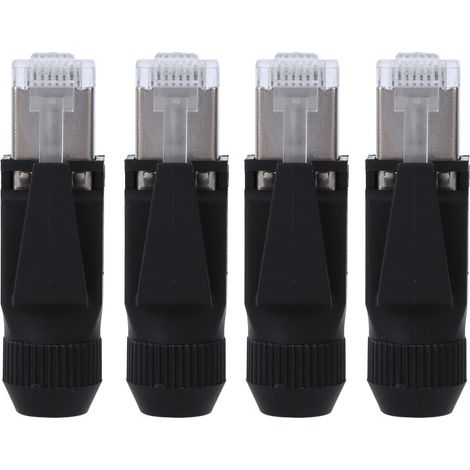 4 Pièces RJ45 2P07-RJ45 Adaptateur Câble Réseau Étanche Connecteur pour Fournitures Électriques (1/5)