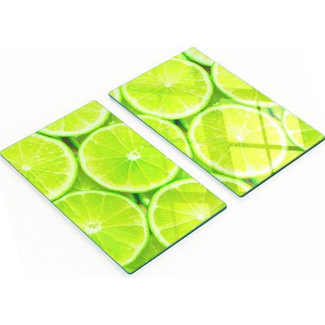 Multifunktionale dekorative Glasplatten mit Limettenmuster, 2 x 30 x 52 cm (1/5)