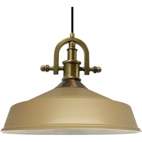 Handbemalte Industrielle Hängeleuchte aus Beige Metall – Vintage-Kronleuchter E27 Ø41 cm für Wohnzimmer, Schlafzimmer Oder Esszimmer (1/5)