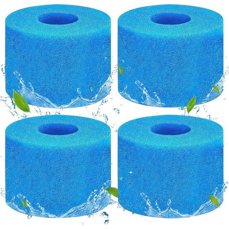 Filtro a spugna, 4 pezzi per piscina, spugna in schiuma, filtro a spugna, filtro a spugna riutilizzabile, filtro a spugna per piscina, acquario, spa (blu) (1/5)