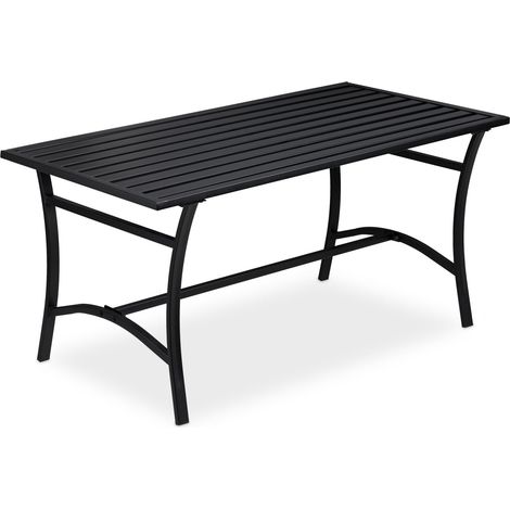 Tavolino da salotto rettangolare design senza tempo giardino 100 x 60 x 45 cm in metallo nero 130008377