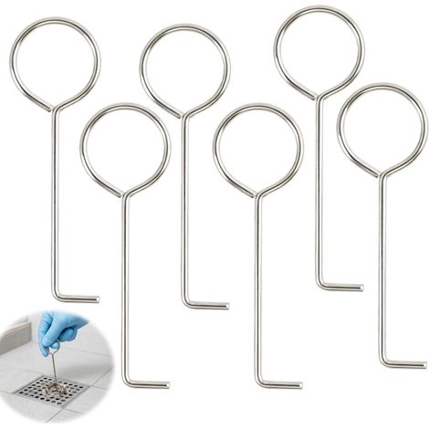 6pcs Crochets de Levage de Vidange, 88x28mm Crochet de Tirage de Grille de Vidange en Acier Inoxydable,Crochet de Tirage pour Grille de Vidange, pour Caniveau de Douche,Cuisine,Salle de Bain (1/5)