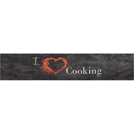 Maison Exclusive - Küchenteppich Waschbar Cooking Schwarz 60x300