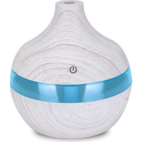 Diffuseur d'arômes électrique USB 300 ml, humidificateur d'air en bois, brumisateur d'huiles essentielles pour voiture et maison (Couleur : Jaune) Blanc (1/5)